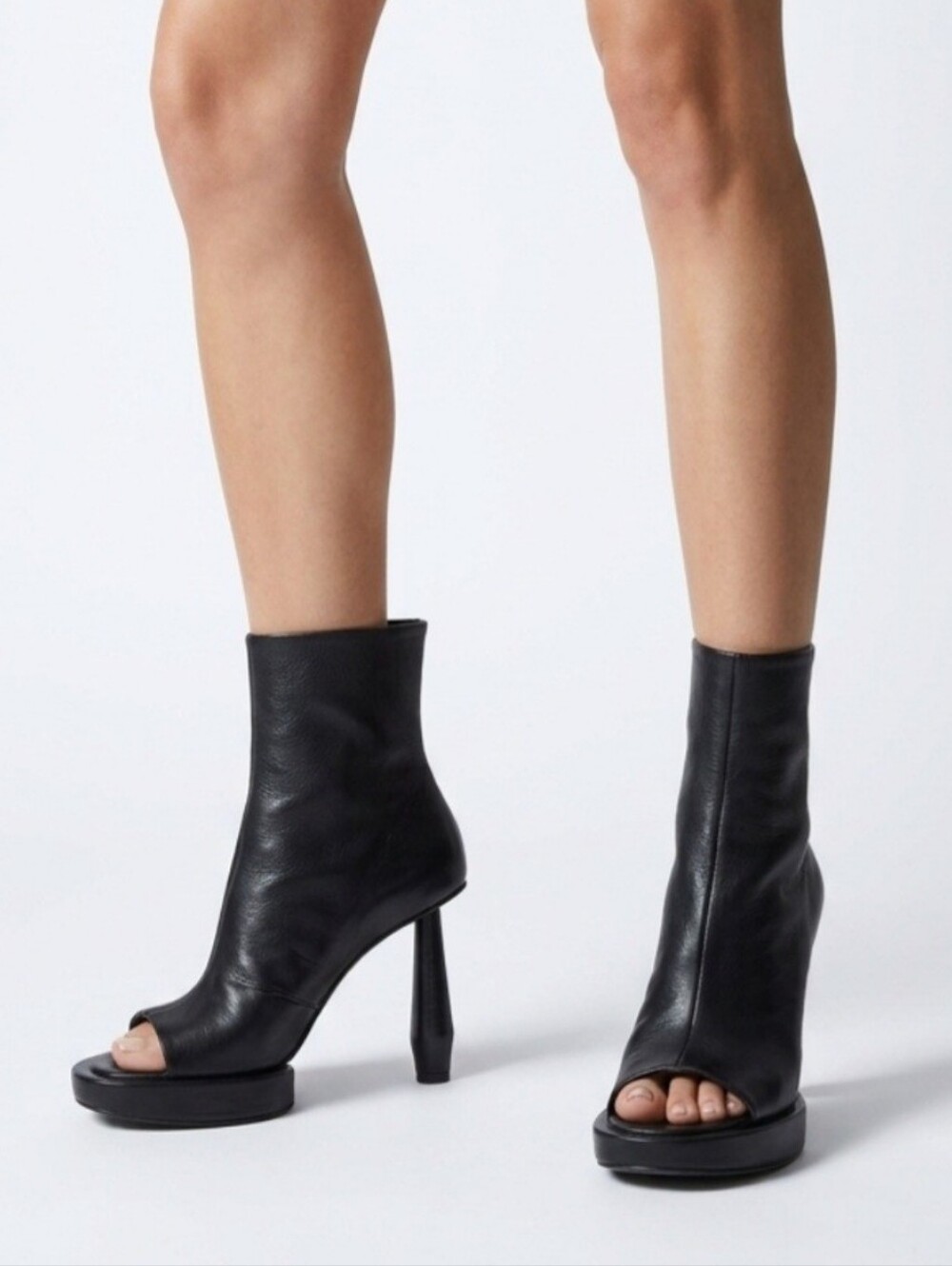 Designer Premium Top Quality Genuine Leather Open Toe Ankle Boots / Sandals